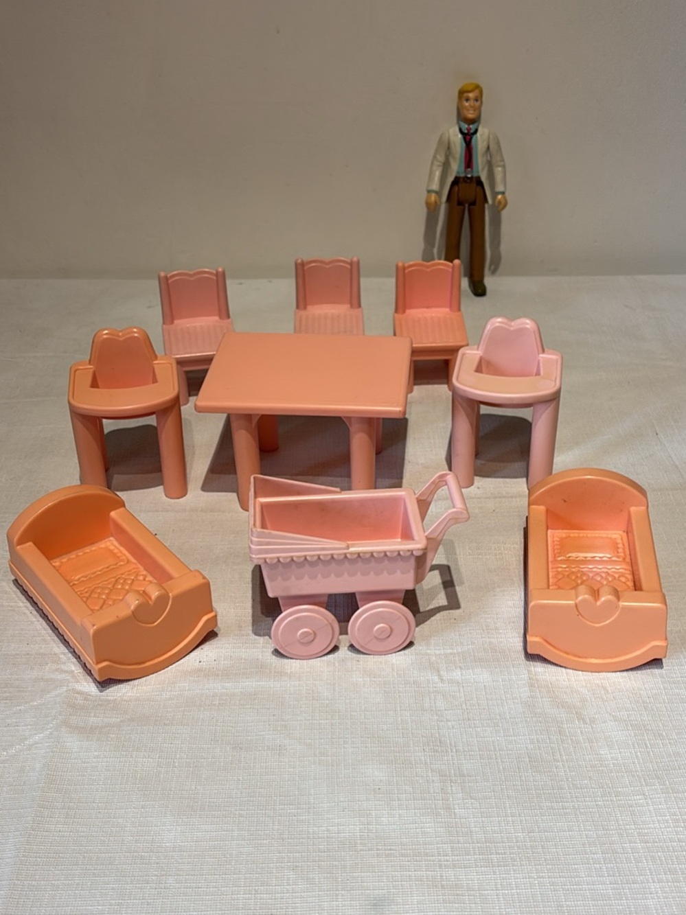 Vintage Playskool Doll Furniture & Figure